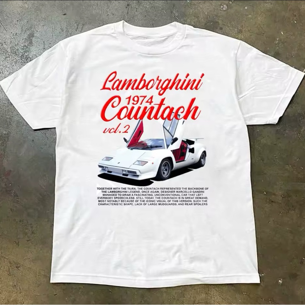 Lamborghini White Graphic T-Shirt for Men